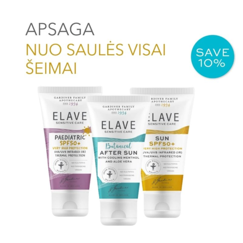 ELAVE apsauga nuo saulės visai šeimai