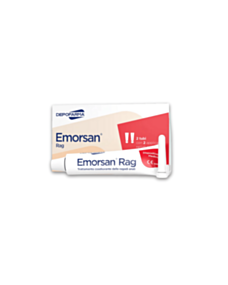 Emorsan Rag – skirtas išangės įtrūkimų (analinių įtrūkimų) gydymui